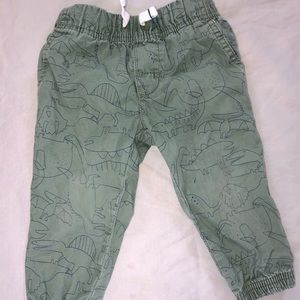 Olive dinosaur print jogger pants